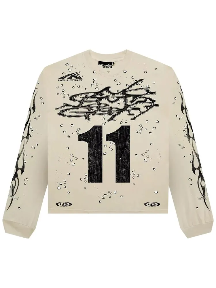 Лонгслив Hellstar Moto Cross Long-Sleeve 'Cream' — изображение 1 из 2, бежевый