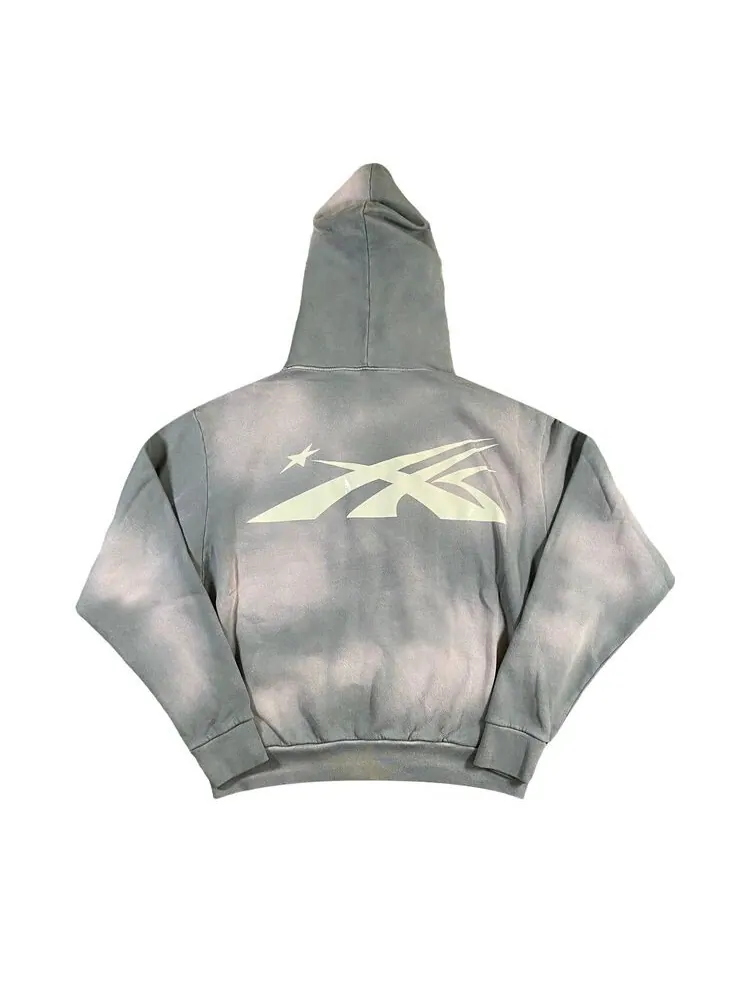 Толстовка Hellstar Zip Up Sweatshirt Grey — изображение 2 из 2, серый