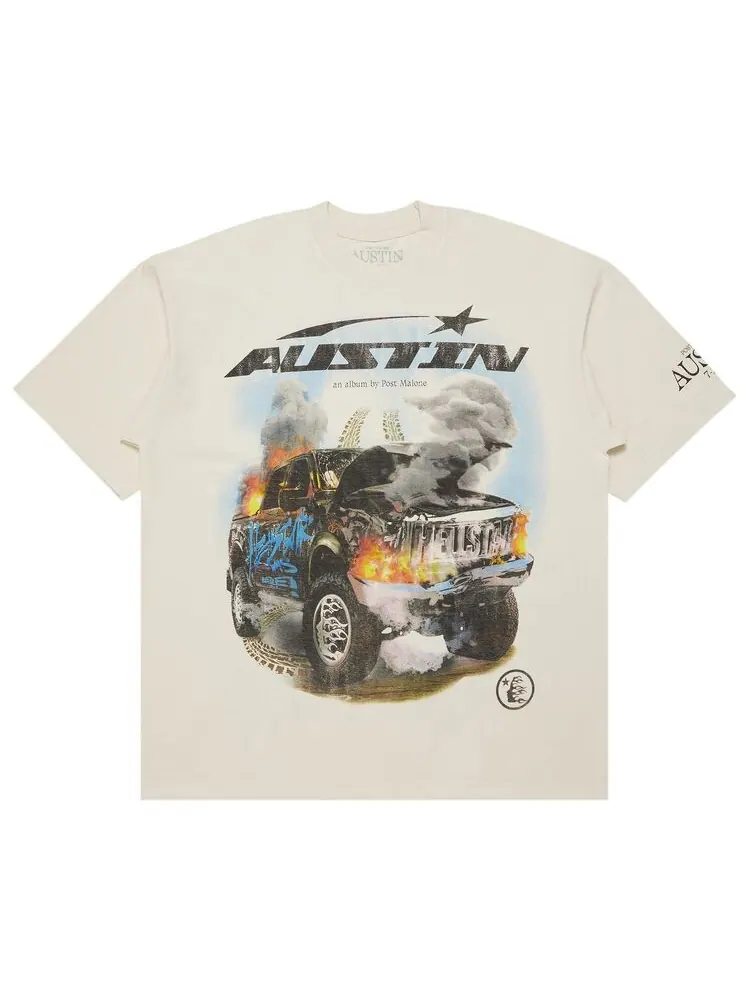Футболка Hellstar x Post Malone Austin Tee Cream — изображение 1 из 3, бежевый