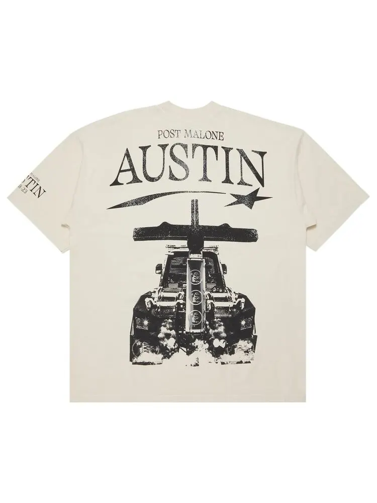 Футболка Hellstar x Post Malone Austin Tee Cream — изображение 2 из 3, бежевый