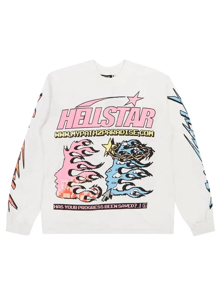 Футболка Hellstar Pixel Long-Sleeve Tee — изображение 1 из 2, белый