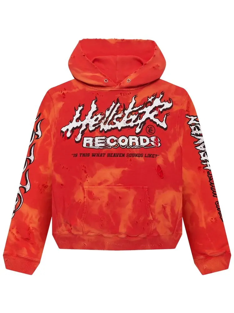 Худи Hellstar Records Pullover Hoodie 'Lava' — изображение 1 из 2, лавовый