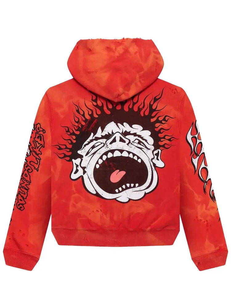 Худи Hellstar Records Pullover Hoodie 'Lava' — изображение 2 из 2, лавовый