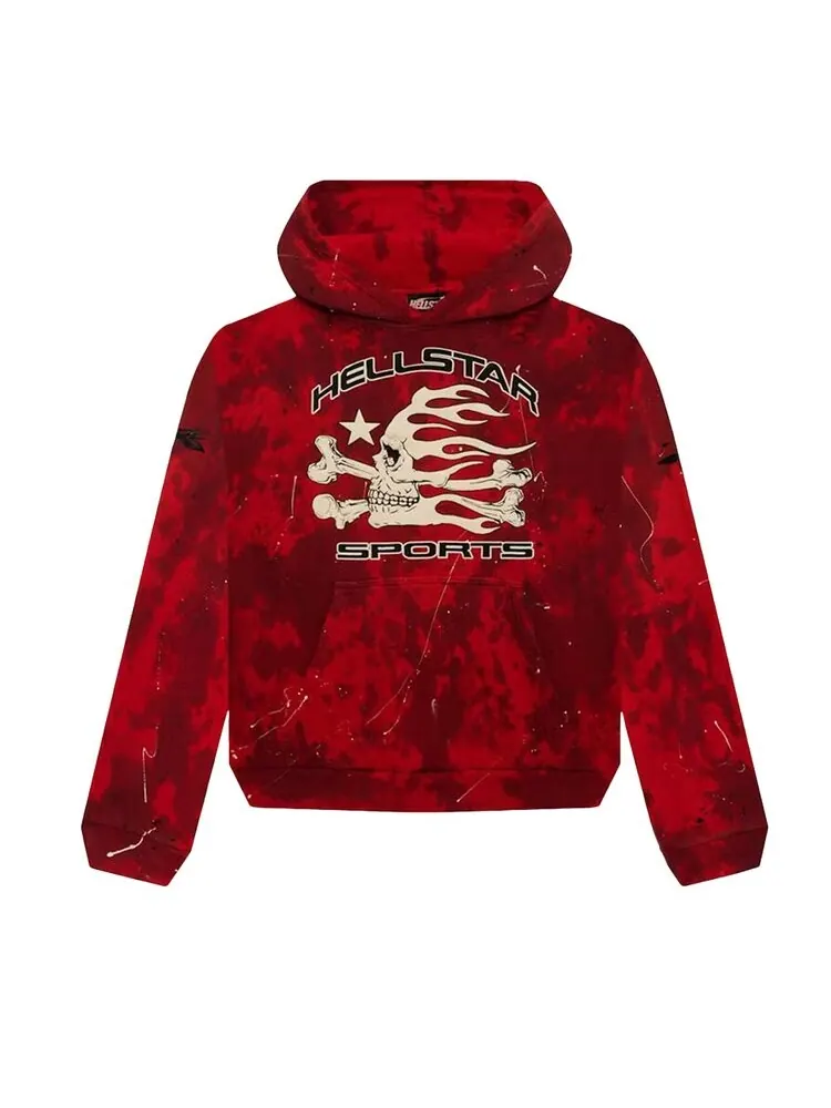 Худи Hellstar Sports Tie-Dye Skull Hoodie — изображение 1 из 1, красный