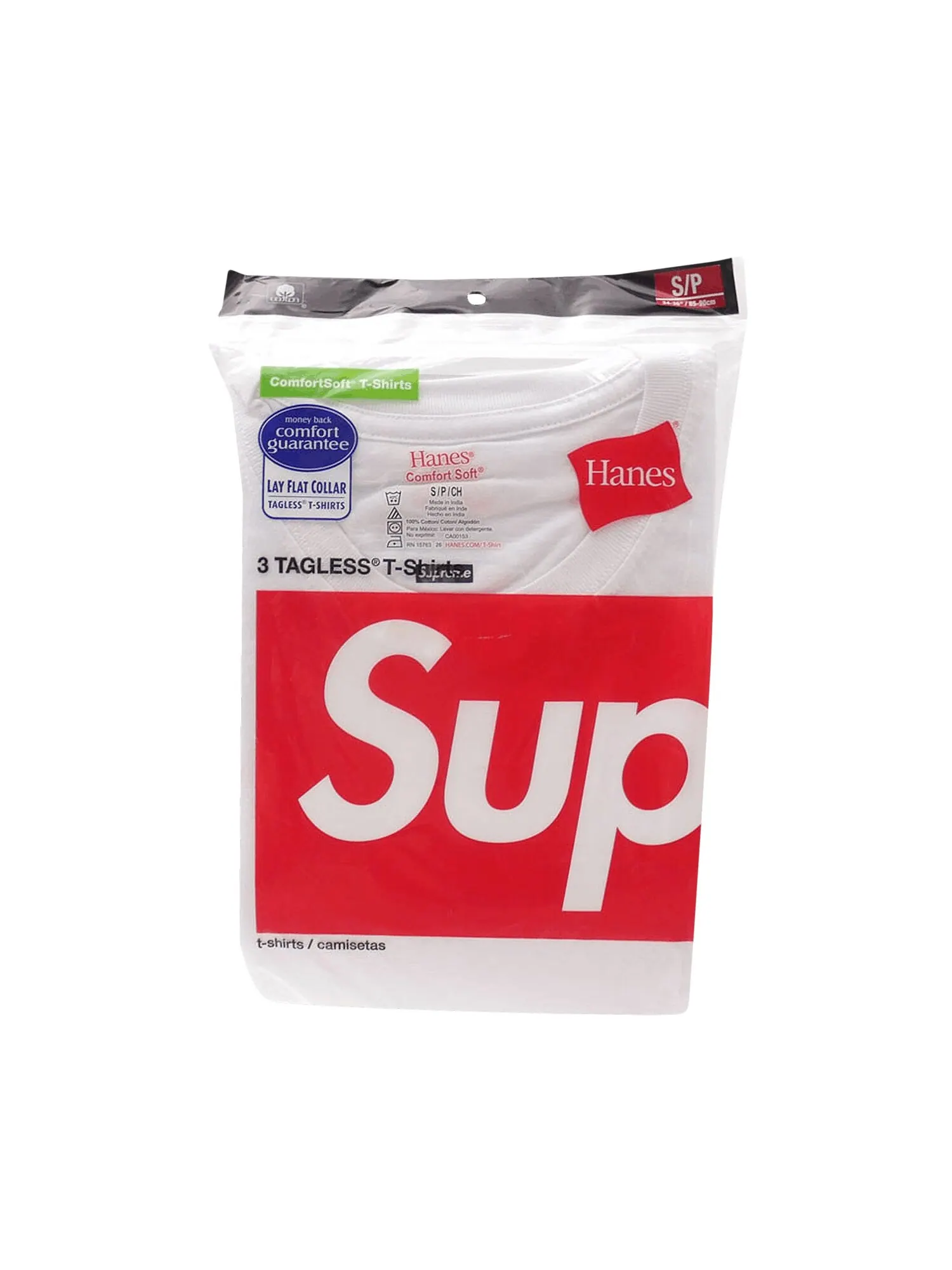 Футболки без тегов Supreme x Hanes (3 шт.) — изображение 1 из 1, белый