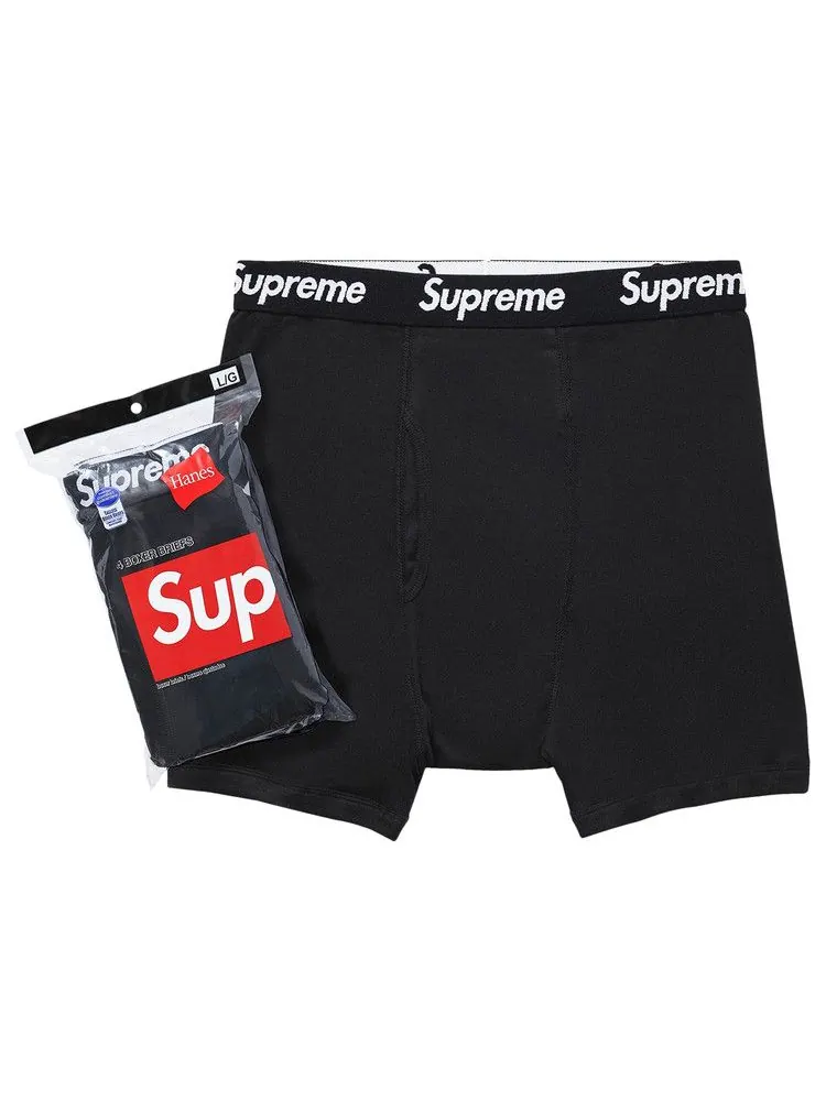 Боксеры Supreme x Hanes Boxer Briefs (4 Pack) — изображение 1 из 1, черный