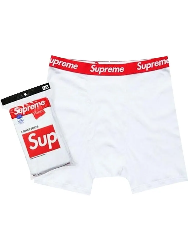 Комплект трусов Supreme x Hanes Boxer, 4 предмета — изображение 1 из 2, белый
