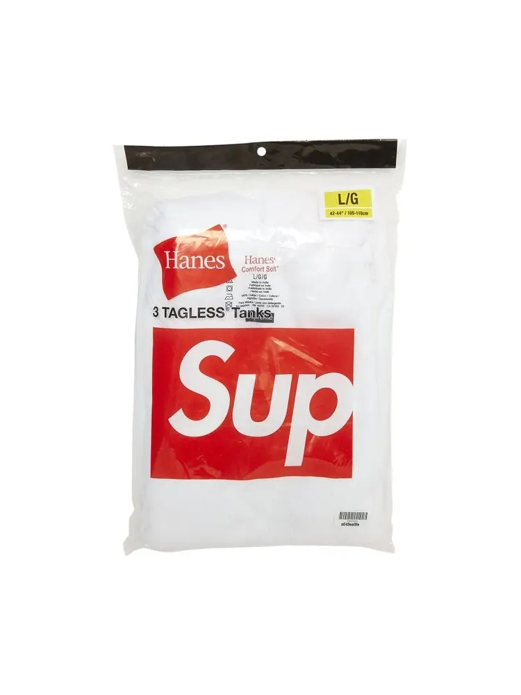 Топ Supreme x Hanes Tagless Tank Tops (3 Pack) — изображение 1 из 1, белый