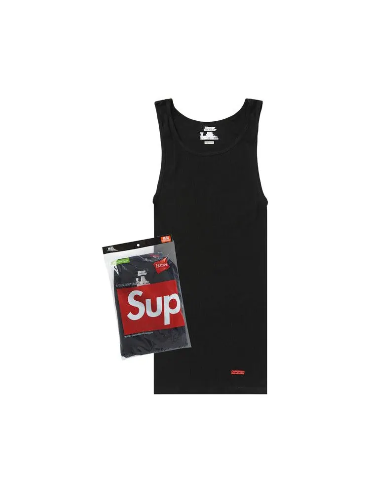 Топ Supreme x Hanes Tagless Tank Tops (3 Pack) — изображение 1 из 1, черный