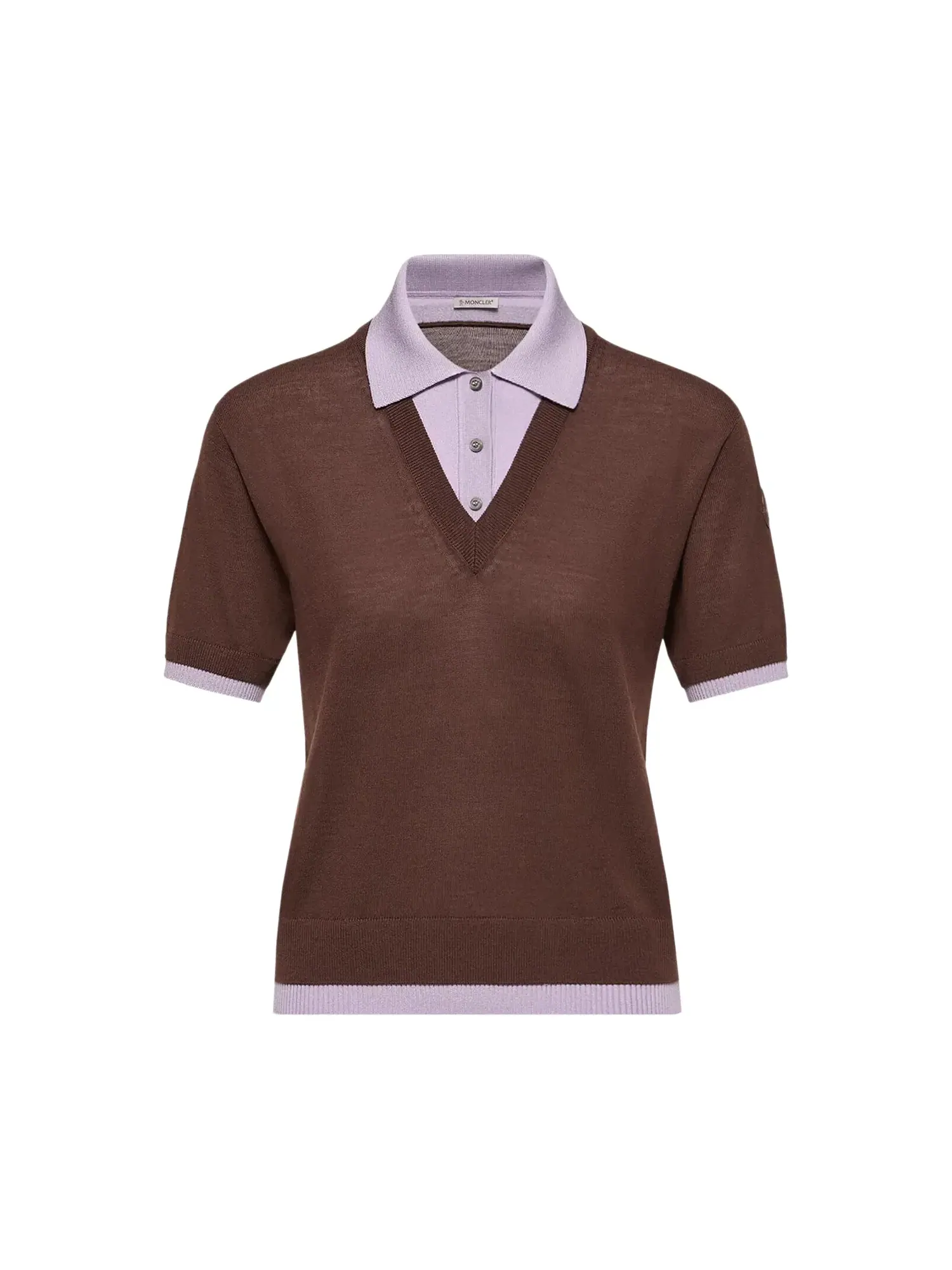 Поло Moncler Short-Sleeve — изображение 1 из 1, бордовый