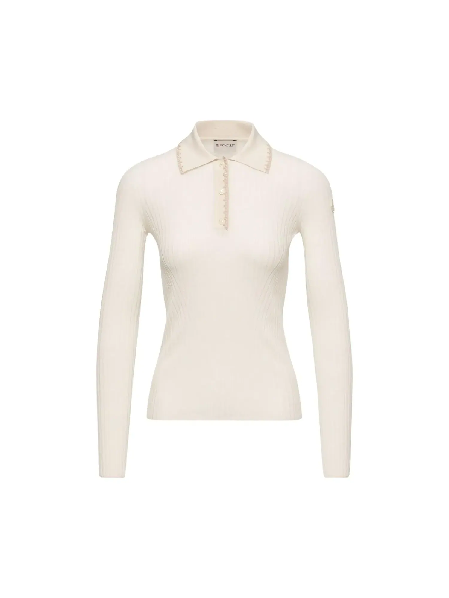 Поло Moncler Long-Sleeve — изображение 1 из 1, светлый бежевый