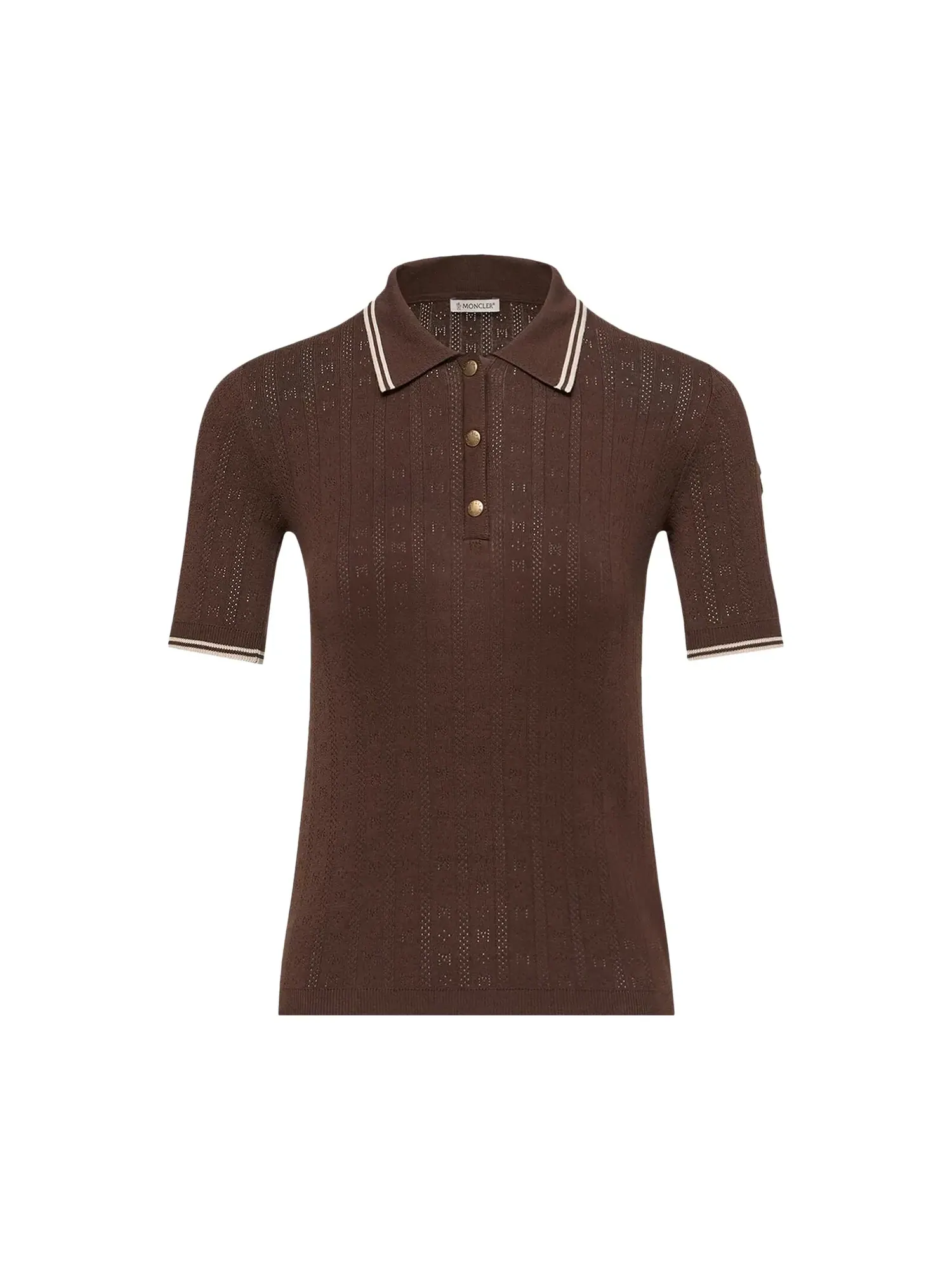 Поло Moncler Short-Sleeve — изображение 1 из 1, бордовый