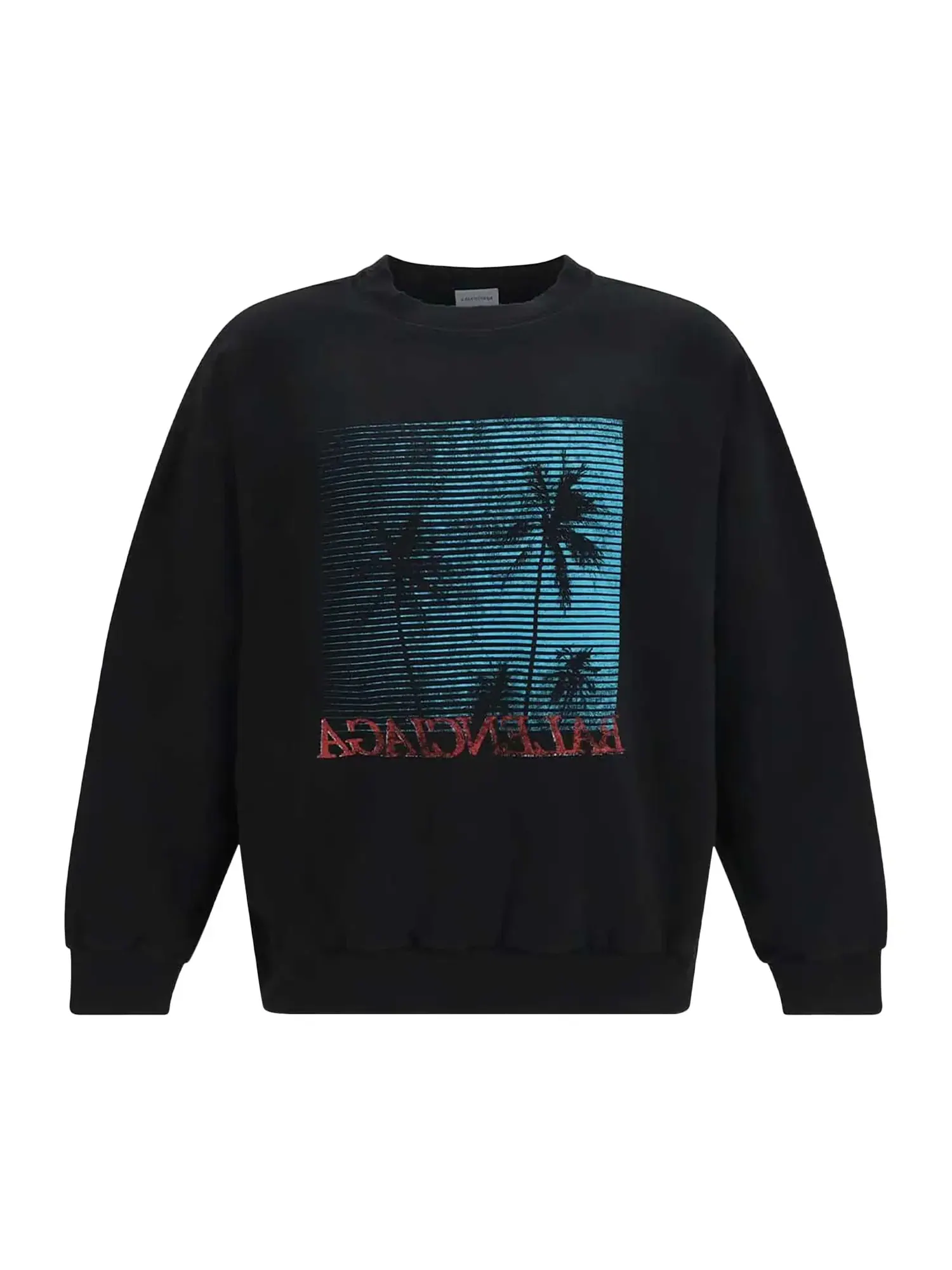 Хлопковый свитер Balenciaga с пальмовым принтом