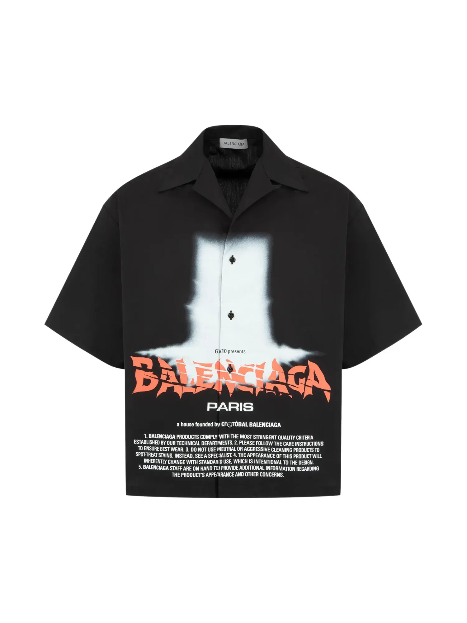 Рубашка для боулинга Balenciaga с коротким рукавом и принтом