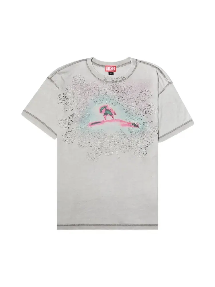 Футболка Diesel Studded Surfer — изображение 1 из 1, серый