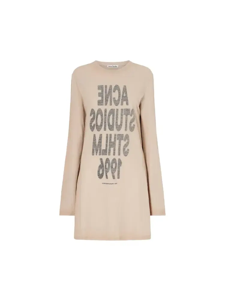 Графическое платье Acne Studios — бежевый
