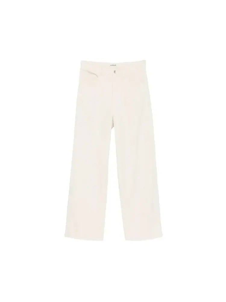 Брюки Auralee Silk Nep Denim 5p Wide Pants цвета «слоновая кость»