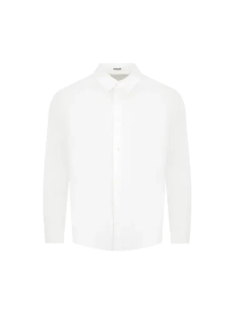 Рубашка Auralee Garment-Dyed Finx Shuttle Weather Shirt — изображение 1 из 2, белый