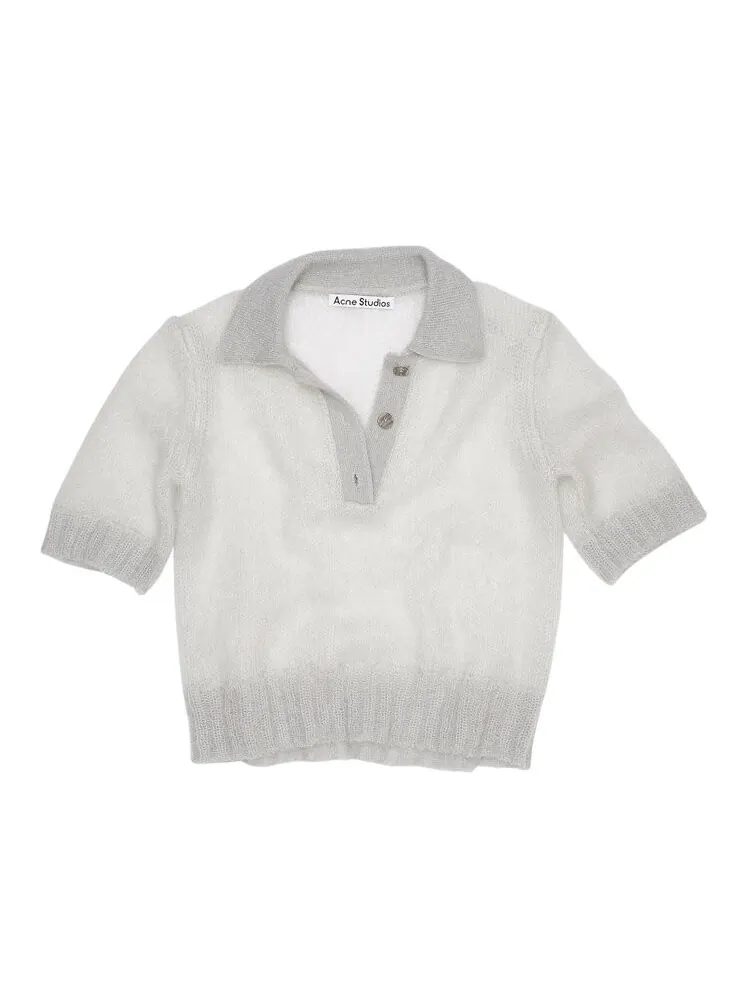 Рубашка Acne Studios Mohair Polo 'Pale Grey' — серый