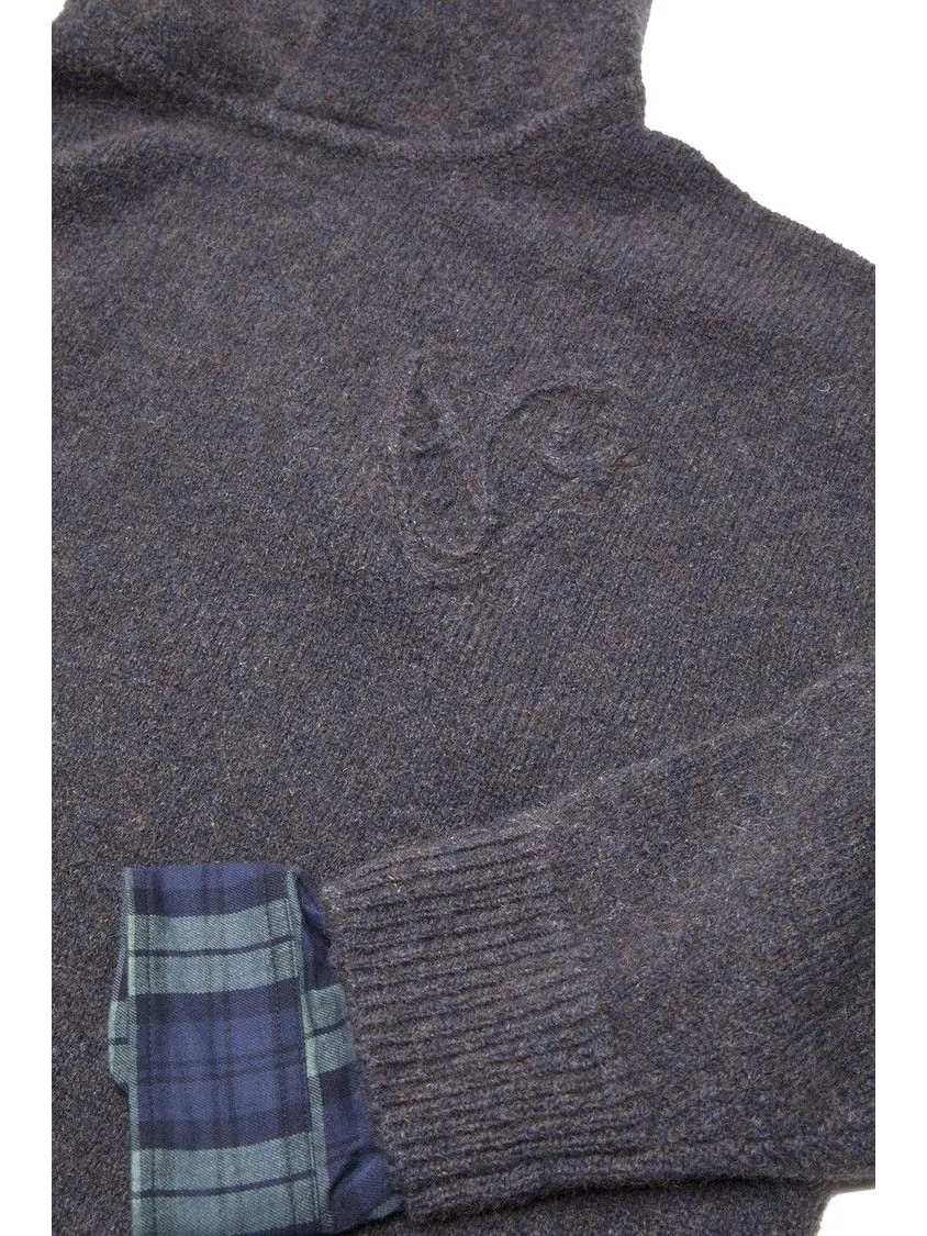 Худи Acne Studios Layered Wool Hoodie — изображение 3 из 3, графитовый серый