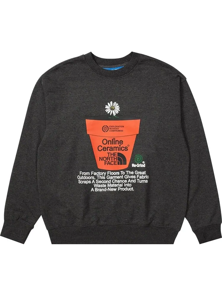 Толстовка The North Face x Online Ceramics Graphic Crew Sweatshirt 'Black Regrind' — изображение 1 из 2, черный