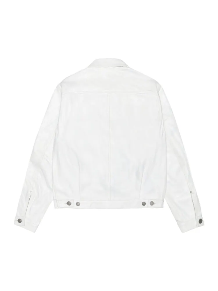 Куртка Stussy x Levi's Leather Trucker Jacket — изображение 2 из 2, белый