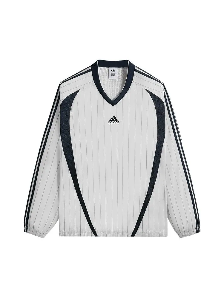 Лонгслив Kith For Adidas Football Pinstripe Long Sleeve V-Neck — изображение 1 из 1, белый