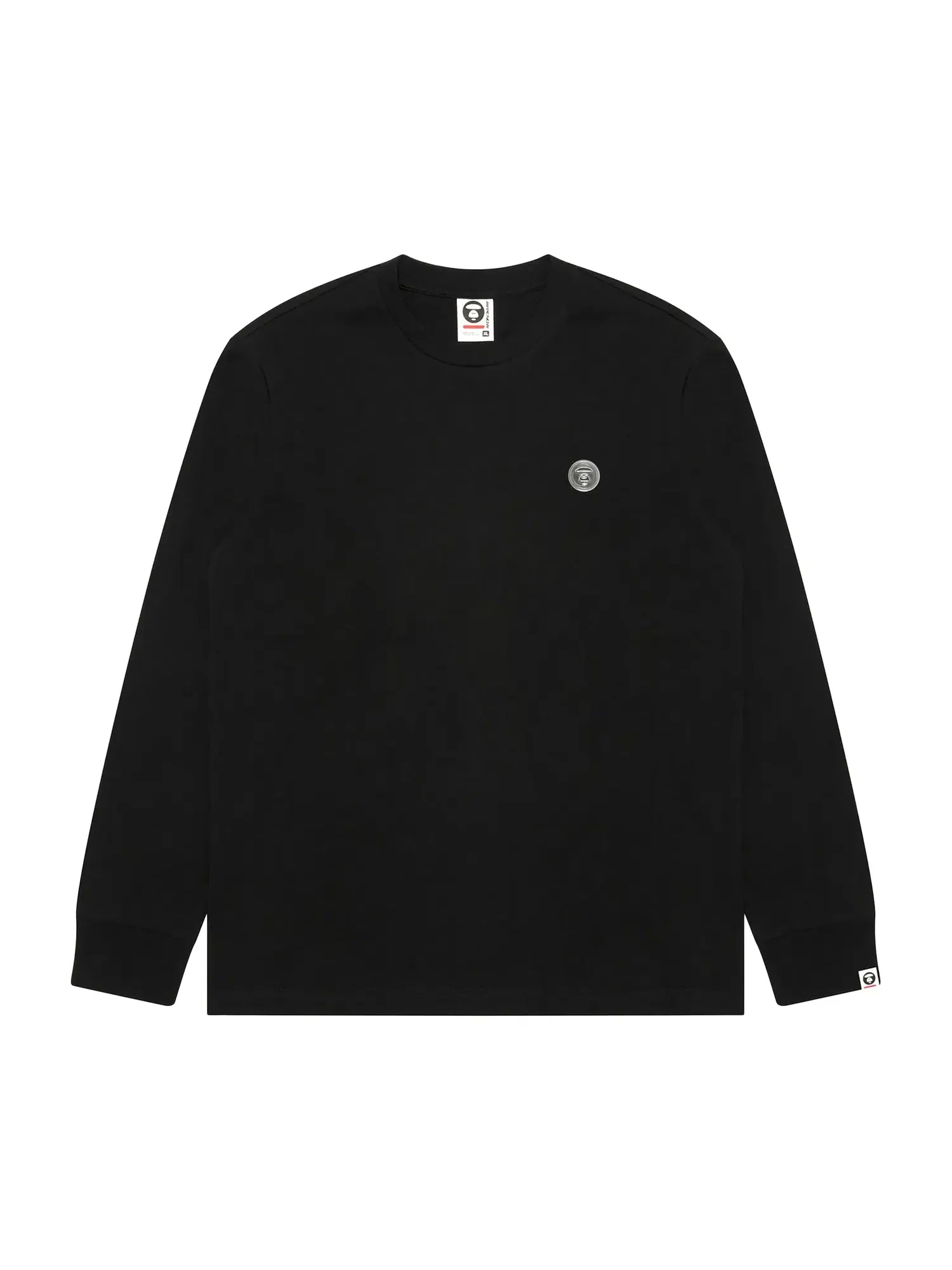AAPE AAPENOW Футболка с длинными рукавами Moonface — изображение 1 из 1, черный