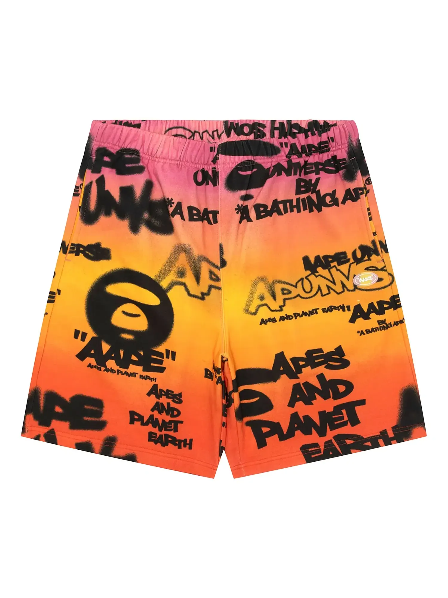 AAPE AAPEUNVS Unvs Спортивные шорты с принтом граффити — изображение 1 из 1, розовый/оранжевый