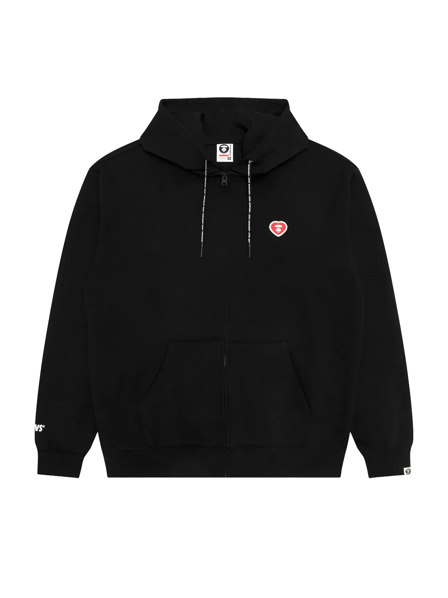 Худи на молнии AAPE AAPENOW Heart Moonface — изображение 1 из 1, черный