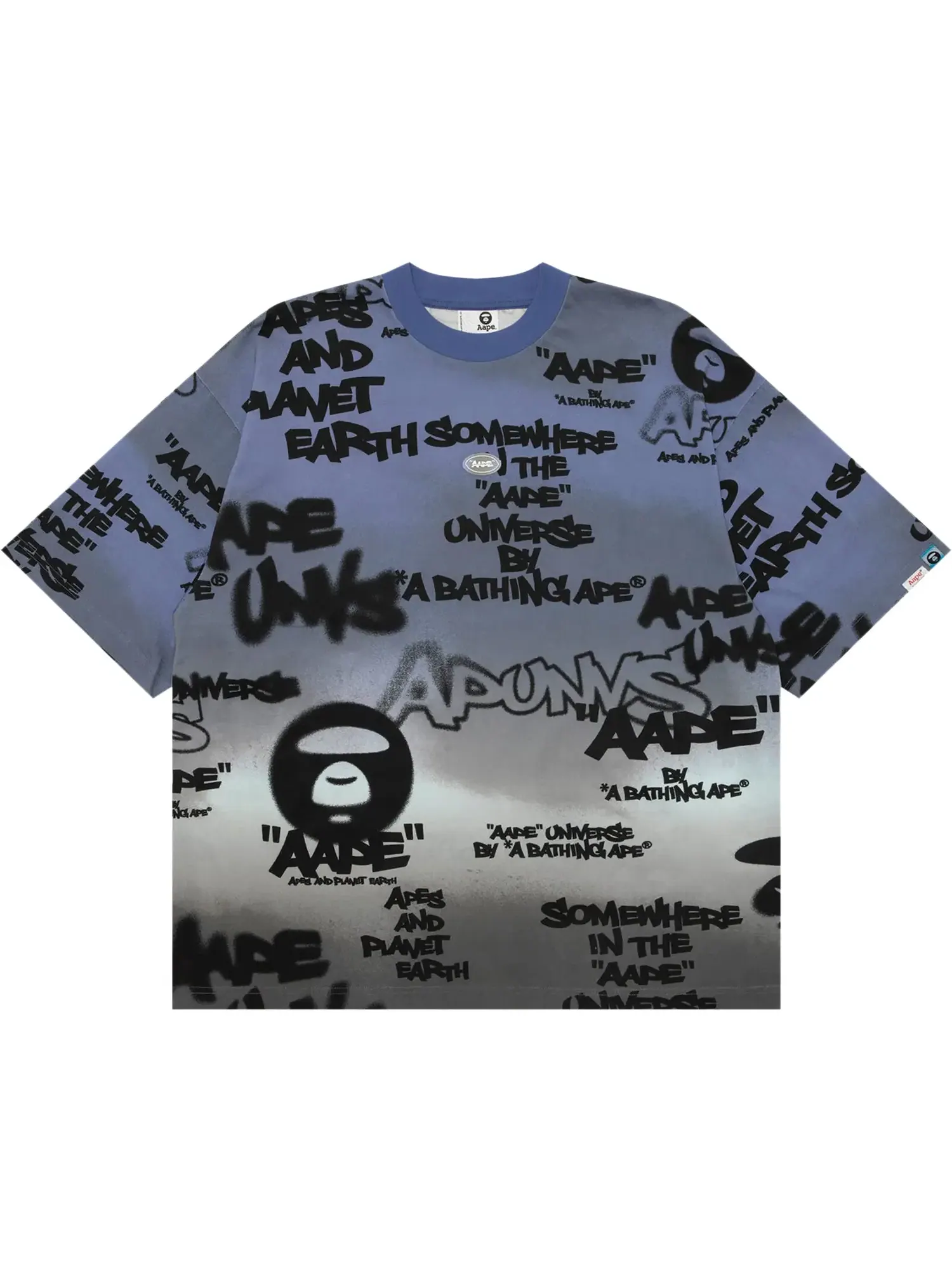 Футболка с мульти-логотипом AAPE Graffiti — изображение 1 из 1, серый/фиолетовый