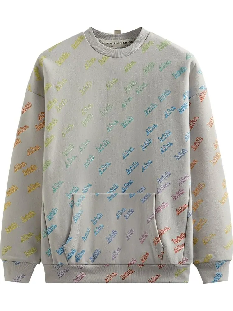 Толстовка Kith For Advisory Board Crystals Rainbow Print Crewneck 'Grey' — изображение 1 из 2, серый