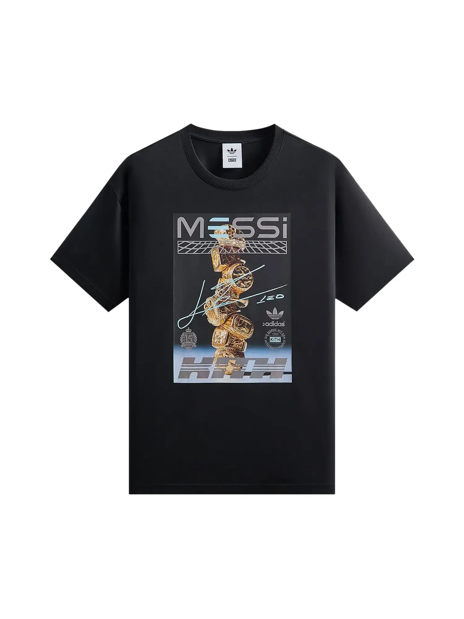 Футболка Kith x Messi для Adidas с графическим принтом — изображение 1 из 2, черный