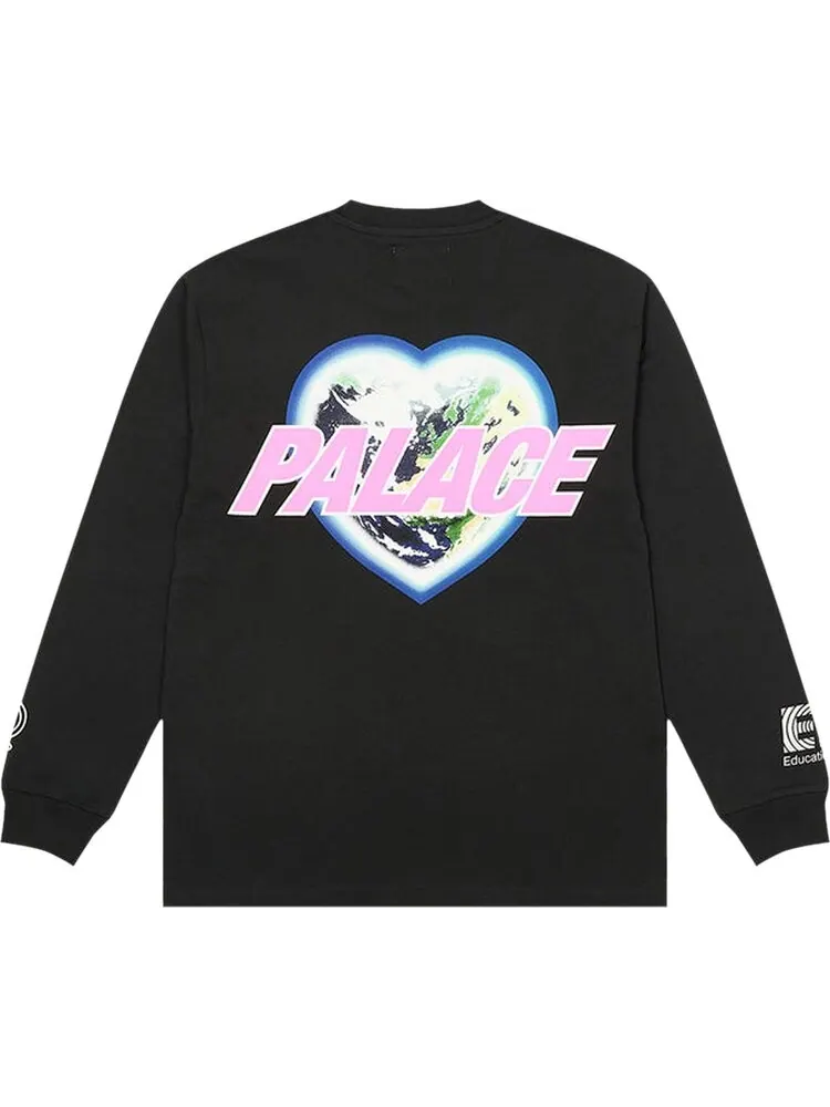 Футболка Palace x Rapha EF Education First Long-Sleeve T-Shirt 'Black' — изображение 2 из 2, черный