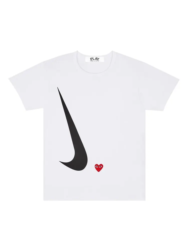 Футболка Nike Womens x Comme des Garçons PLAY T-Shirt White — изображение 1 из 2, белый