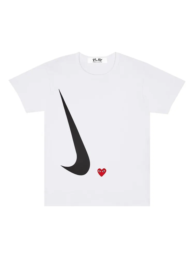 Футболка Nike x Comme des Garçons PLAY T-Shirt 'White' — изображение 1 из 2, белый