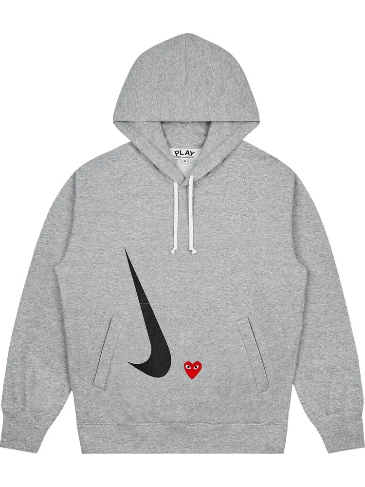 Худи Nike Womens x Comme des Garçons PLAY Hoodie Grey — изображение 1 из 2, серый
