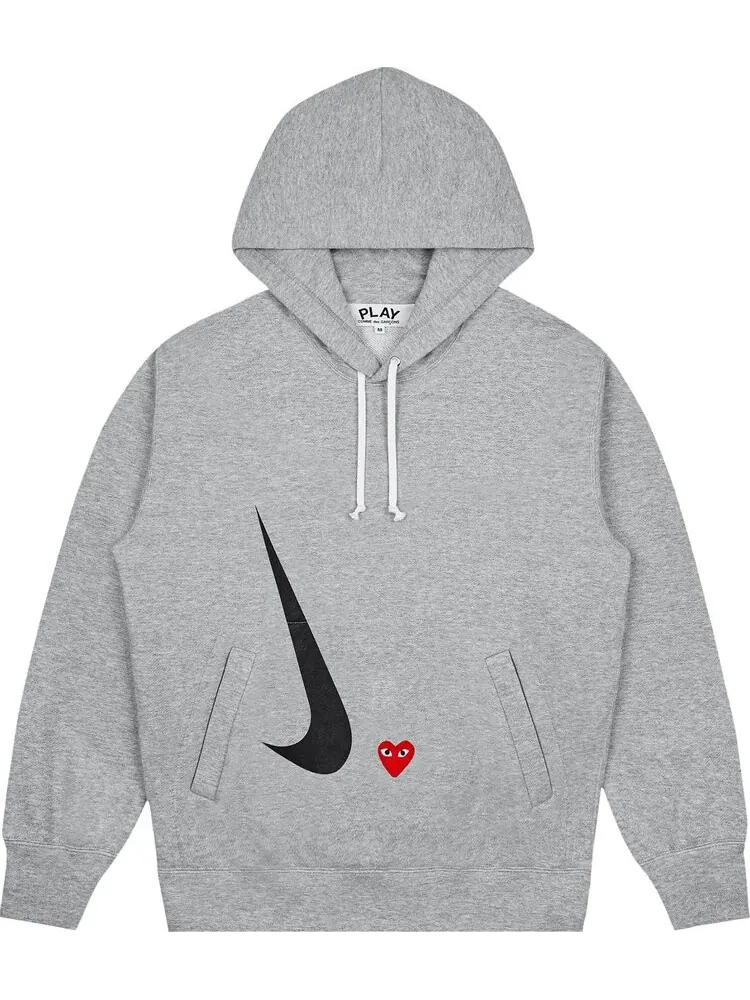 Худи Nike x Comme des Garçons PLAY Hoodie 'Grey' — изображение 1 из 2, серый