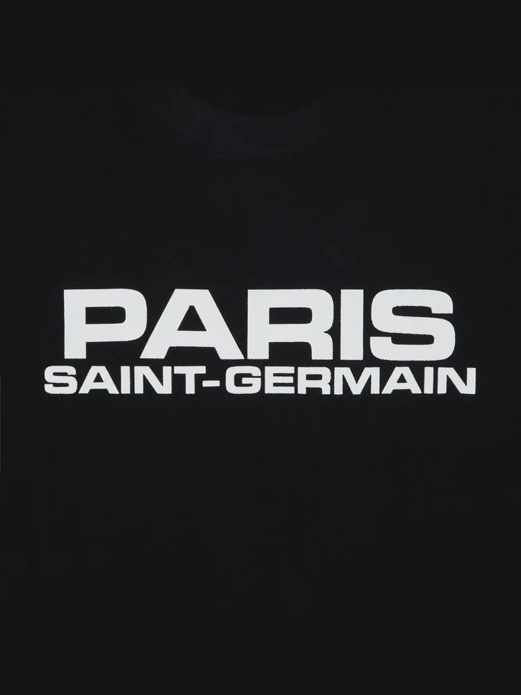 Футболка GOAT Exclusive Paris Saint-Germain Block Logo T-Shirt 'Black' — изображение 3 из 3, черный