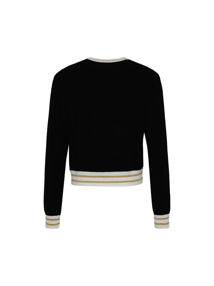 Джемпер Balmain Logo Intarsia Knitted Cropped Jumper — изображение 2 из 2