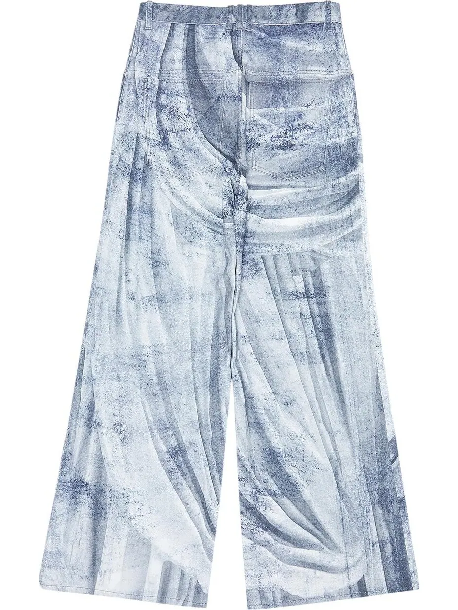 Брюки Balmain Statue Printed Loose Denim Pants Blue/Gris — изображение 2 из 3, синий