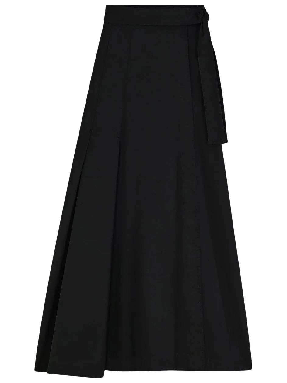 Юбка Phoebe Philo Long Pleated Wrap Skirt 'Black' — изображение 1 из 2, черный