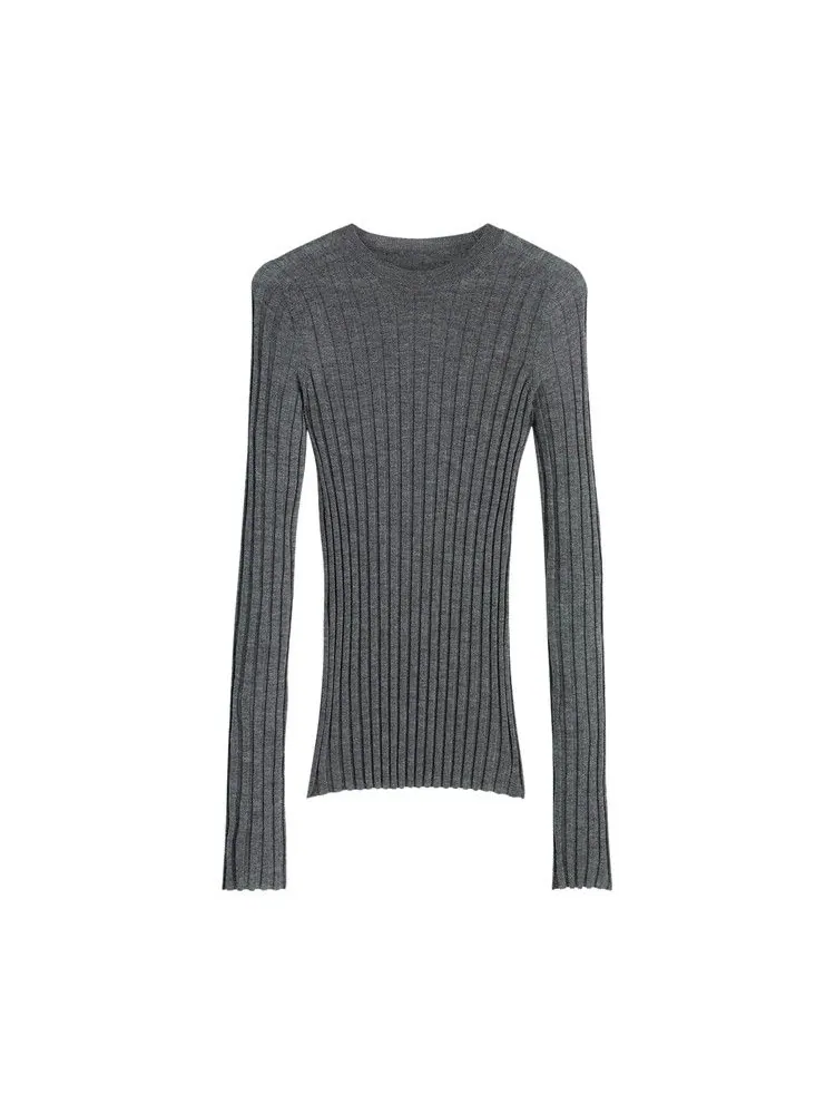 Свитер Phoebe Philo Wide Rib Crewneck — серый