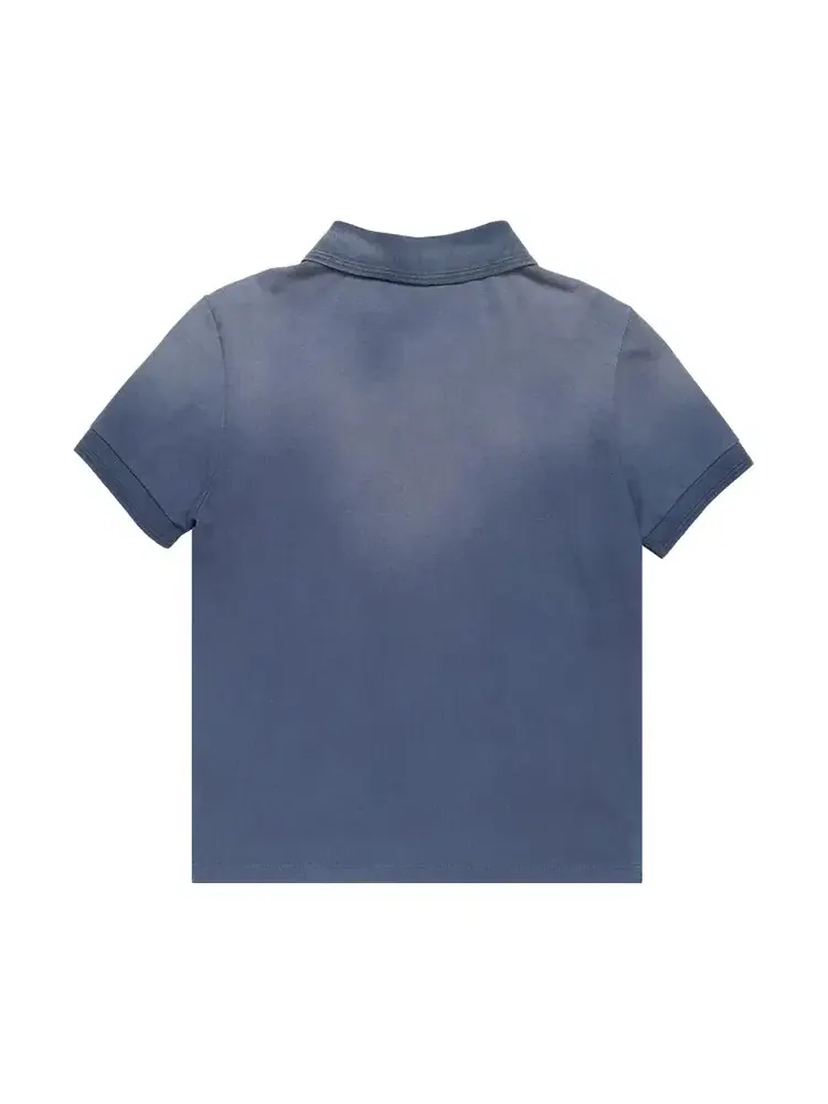 Футболка-поло Acne Studios Sprayed Polo T-Shirt — изображение 2 из 2, синий