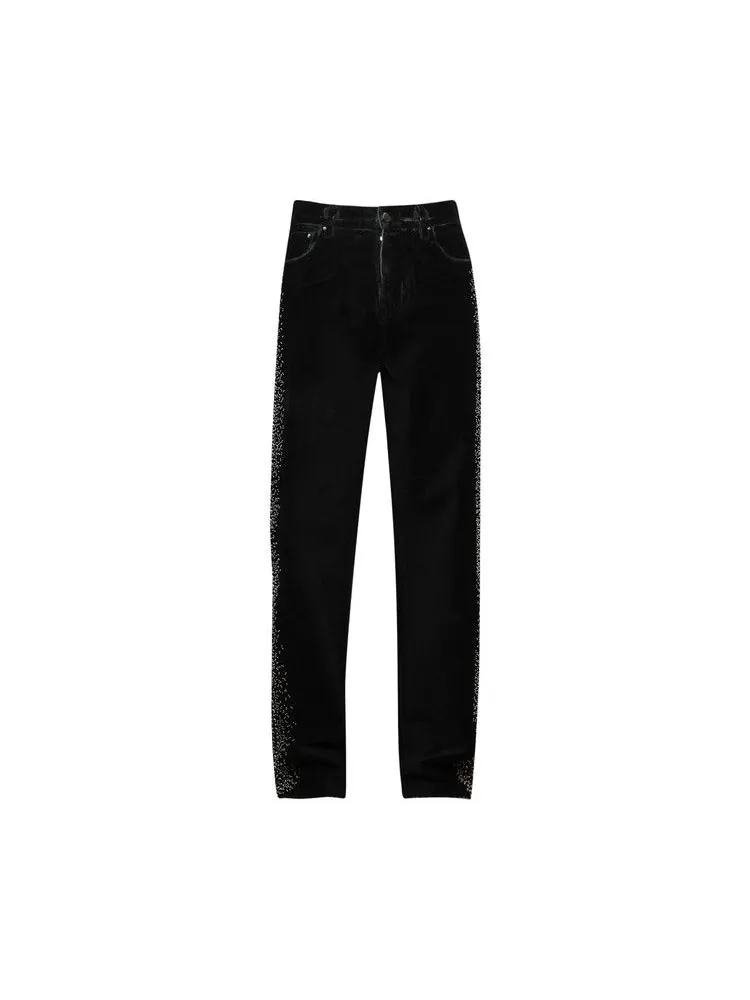 Джинсы Amiri Velvet Baggy Jeanss, Velvet Dust — изображение 1 из 1, черный