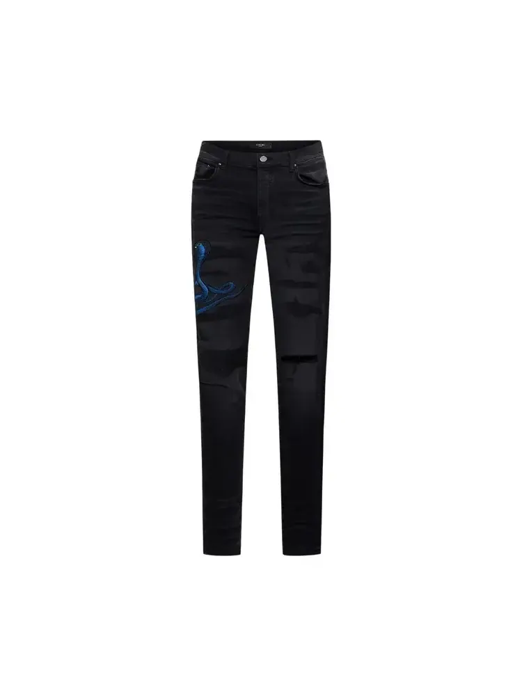 Джинсы-скинни Amiri Blue Poison Archival Distressed 'Aged Black' — изображение 1 из 1, черный