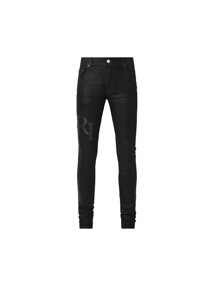 Джинсы-скинни Amiri Waxed Staggered Logo — изображение 1 из 1, черный