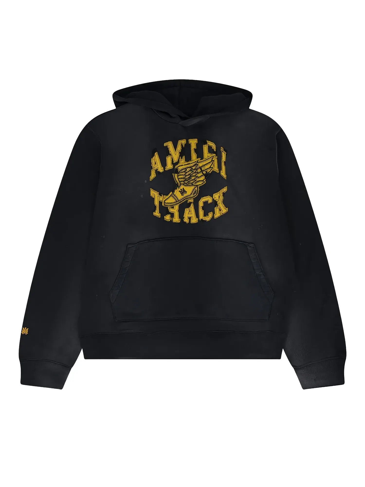 Худи Amiri Faded Track с нашивками — изображение 1 из 1, черный