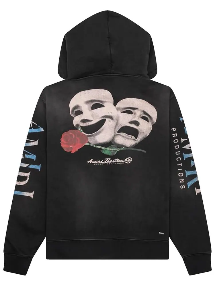 Худи Amiri Theatre Masks Hoodie 'Black' — изображение 2 из 2, черный