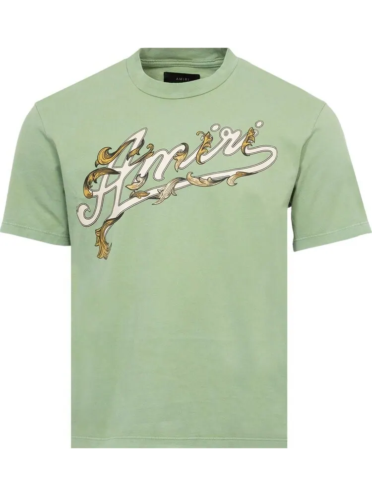 Футболка Amiri Filigree 'Mineral Green' — изображение 1 из 1, зеленый